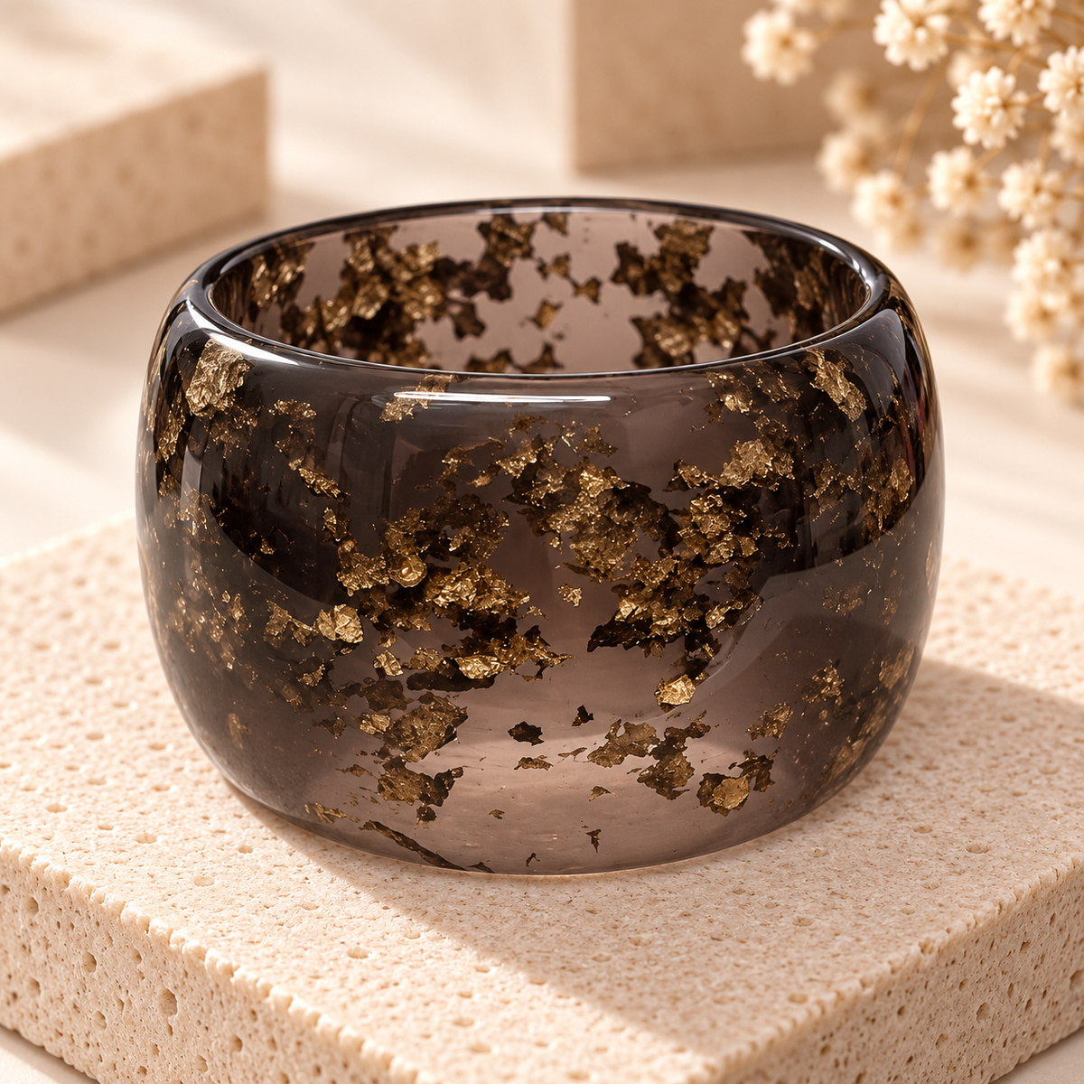 Smoky Gold Fleck Statement Bangle