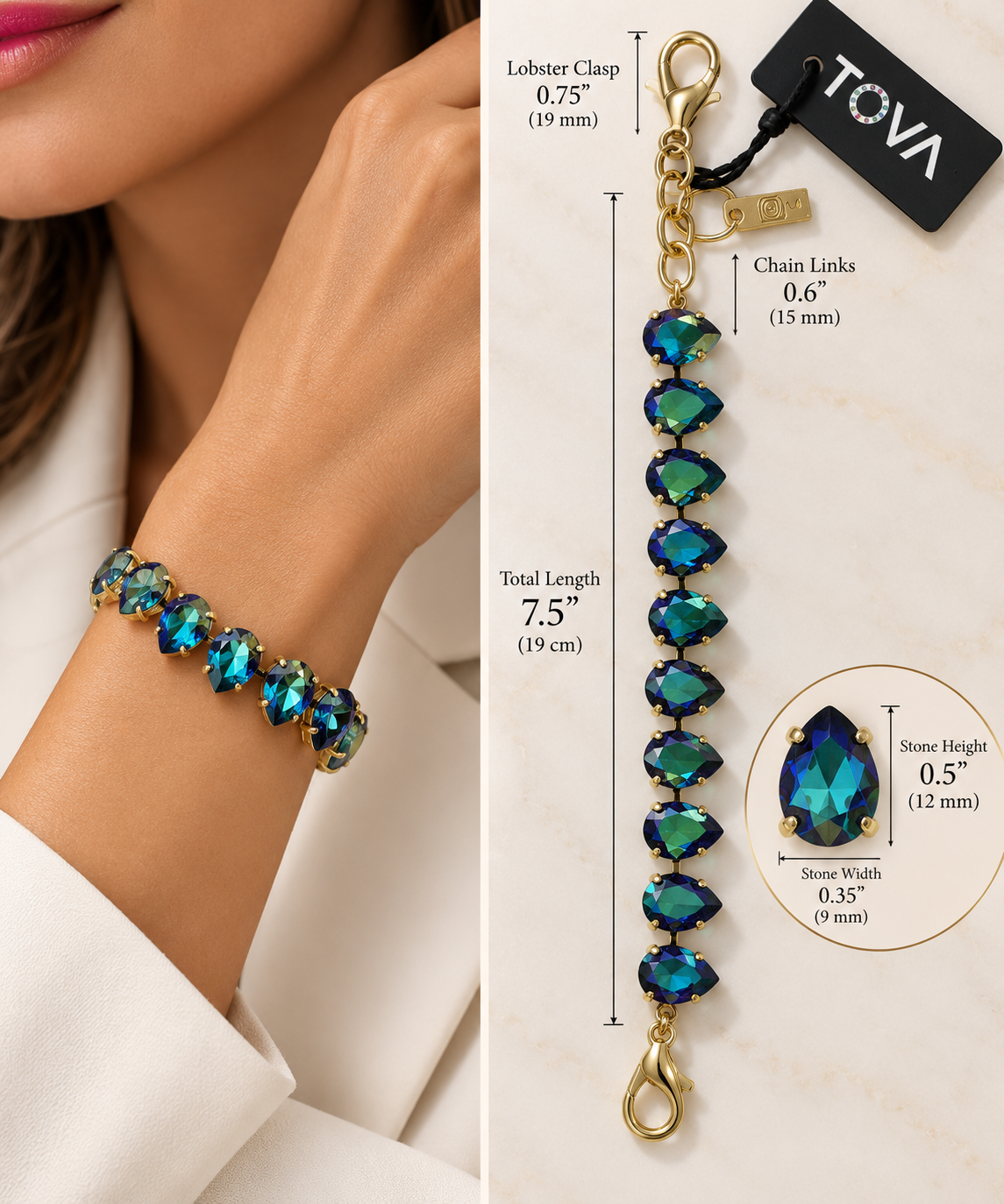 TOVA Avani Bracelet in Emerald Ignite