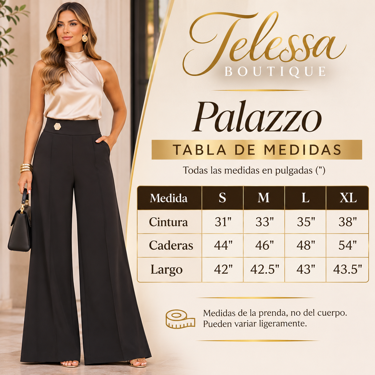 N by Nancy – Silver Accent Black High-Waisted Palazzo Pants