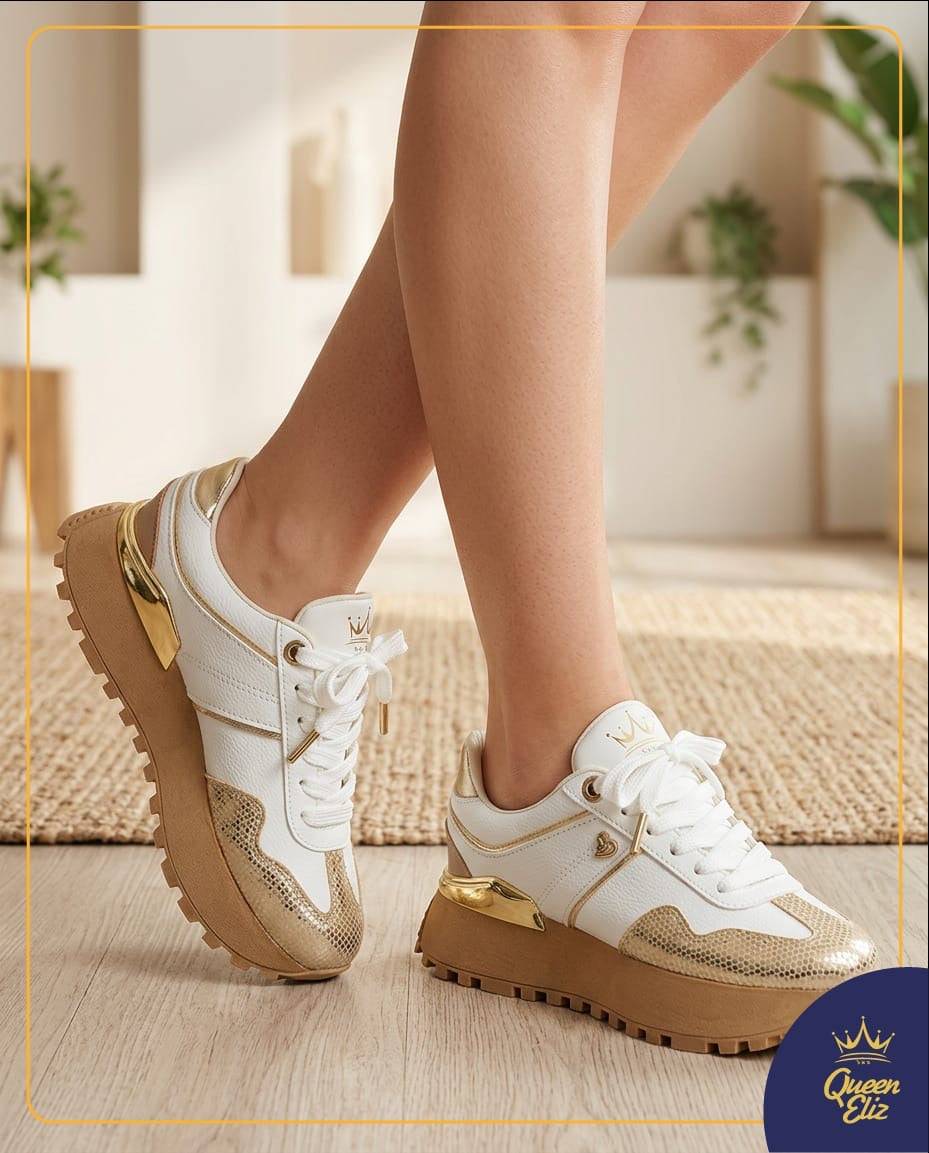 Sneakers Gold Luxe Platform