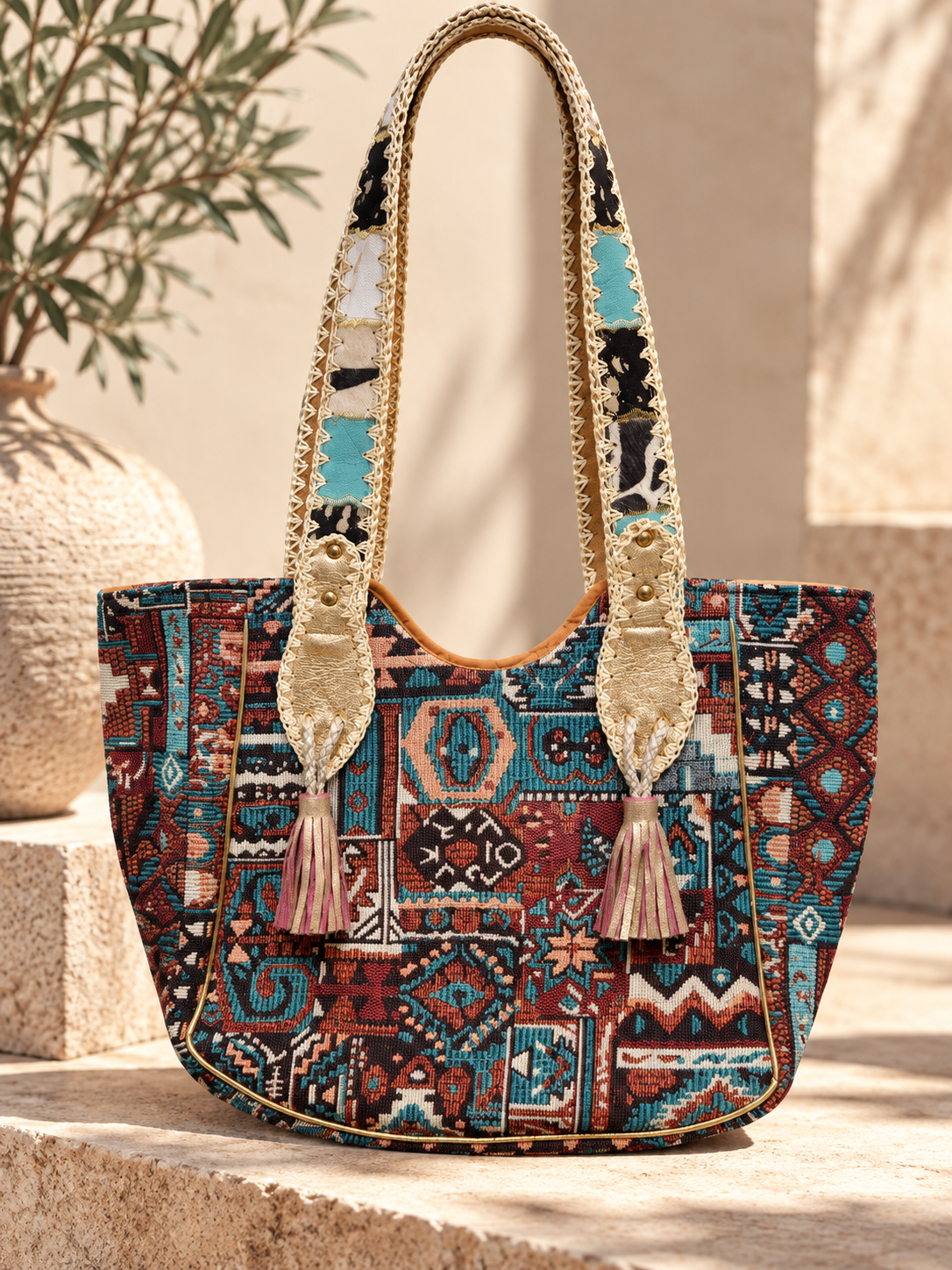 Sahara Boho Patchwork Artisan Tote