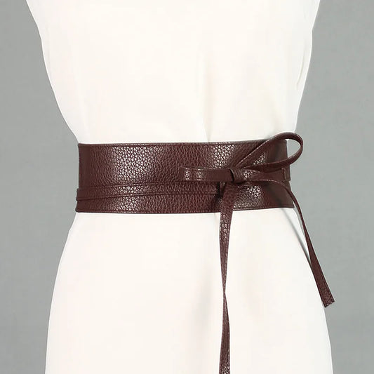 Simples Bowknots Belt Dark Brown