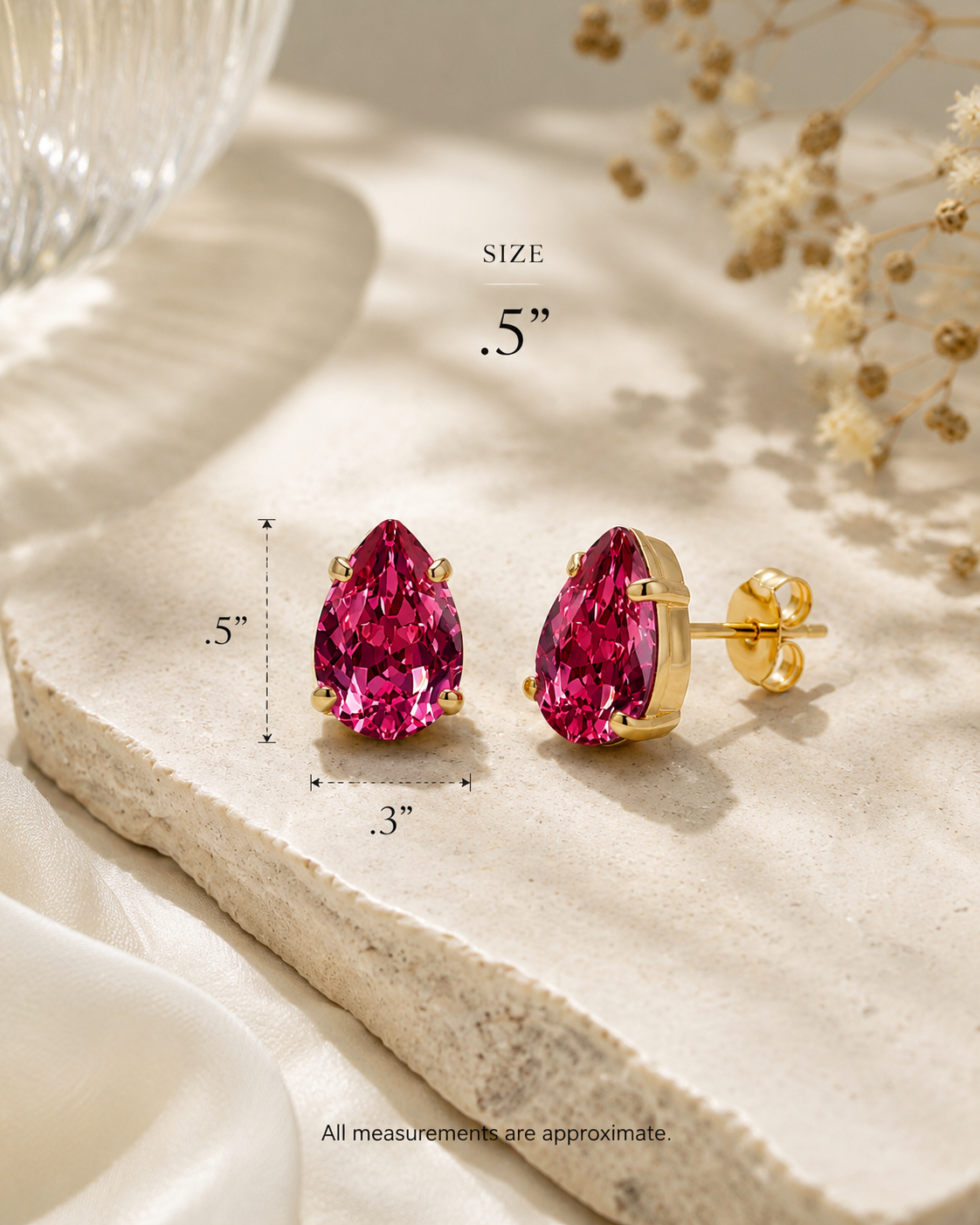 TOVA Lumi Stud Earrings in Rose