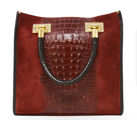 GENUINE ITALIAN LEATHER PORTFOLIO BAG BURGUNDY