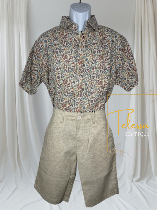 Mens Shirt Tulips Natural Multicolors