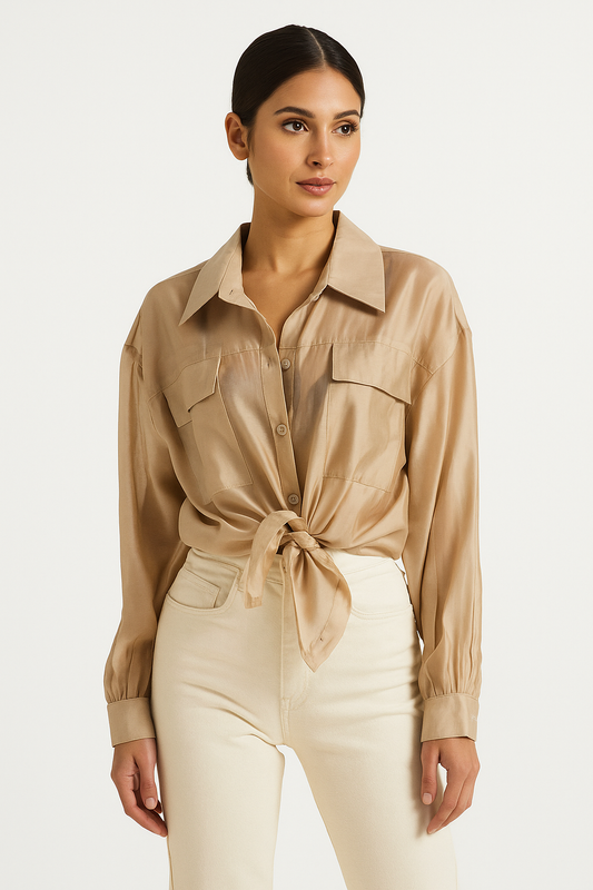 Italian Button Down Shirt Gold