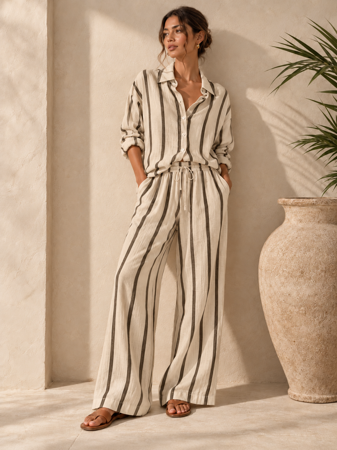 Ivory The Siena Striped Set