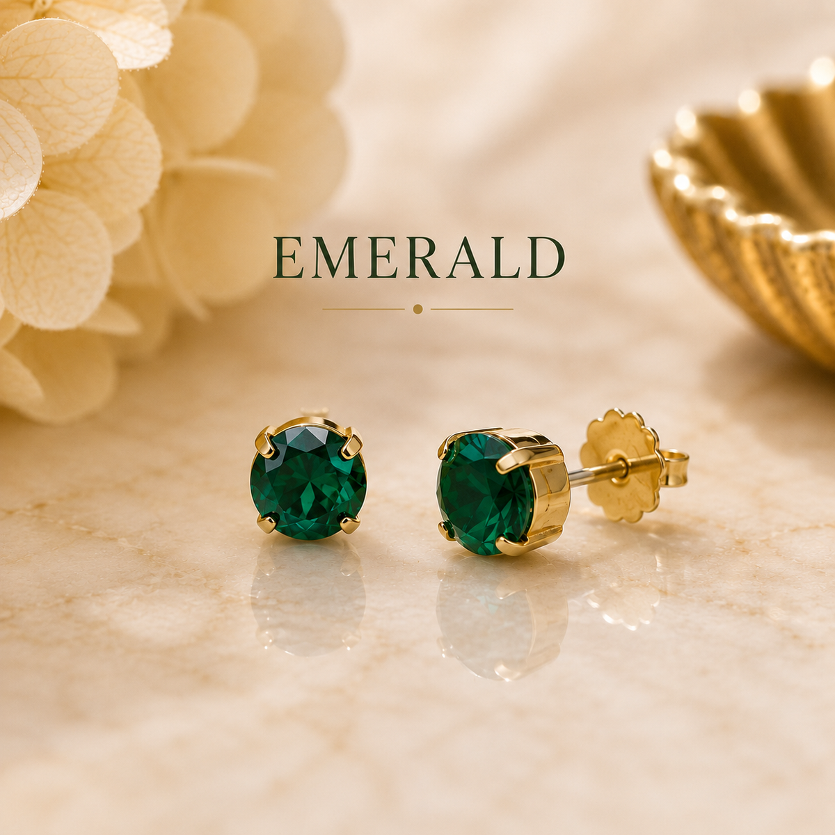 TOVA Oakland Studs in All the Colors Emerald