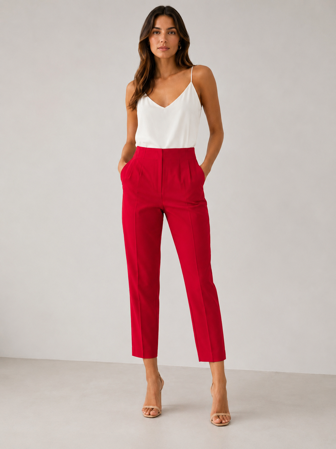 Milano Tailored Pants – Red