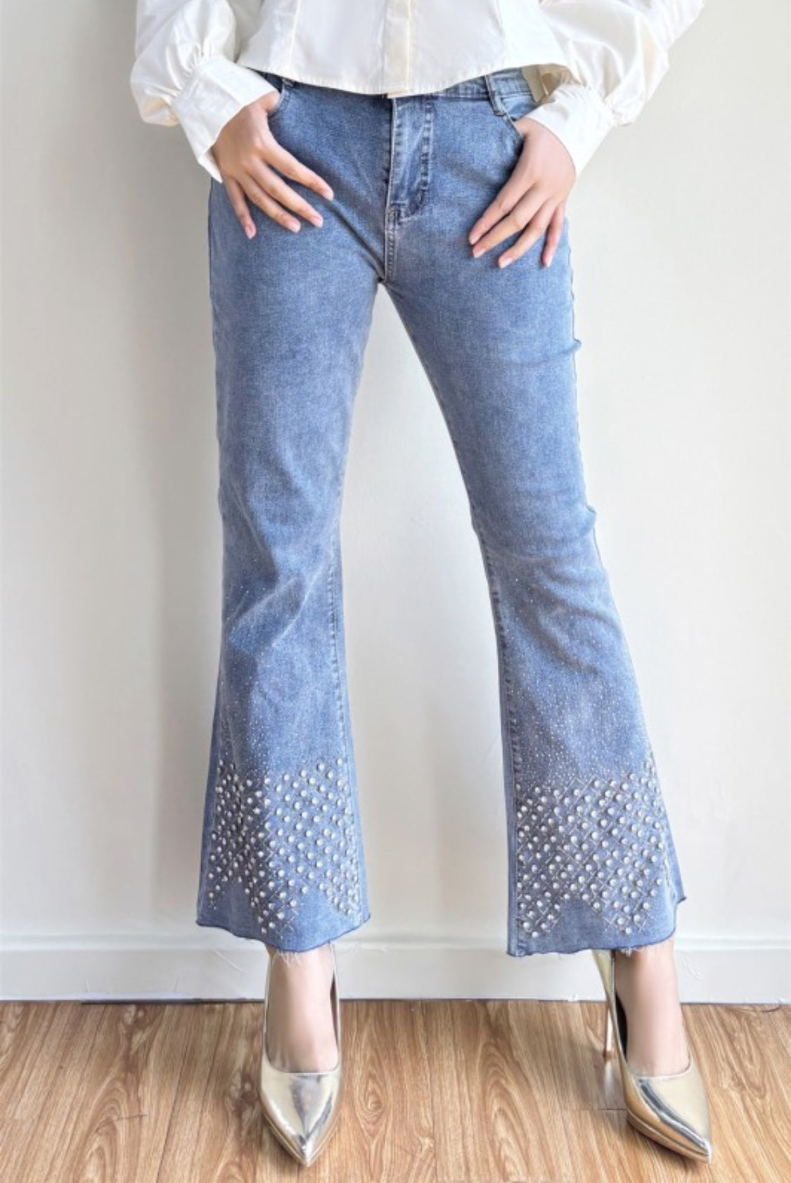 Flared Jean With Rhinestones