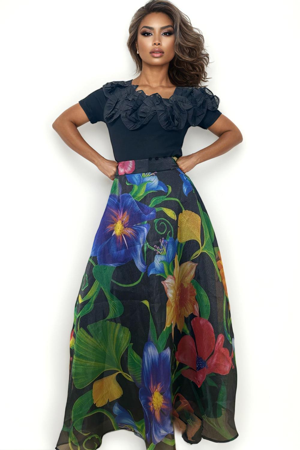 N' By Nancy Flare Floral Skirt