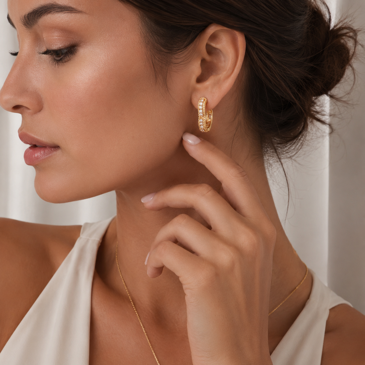 PVD Coated Golden Plated Solid Color 304 Stainless Steel Simple Style Earrings