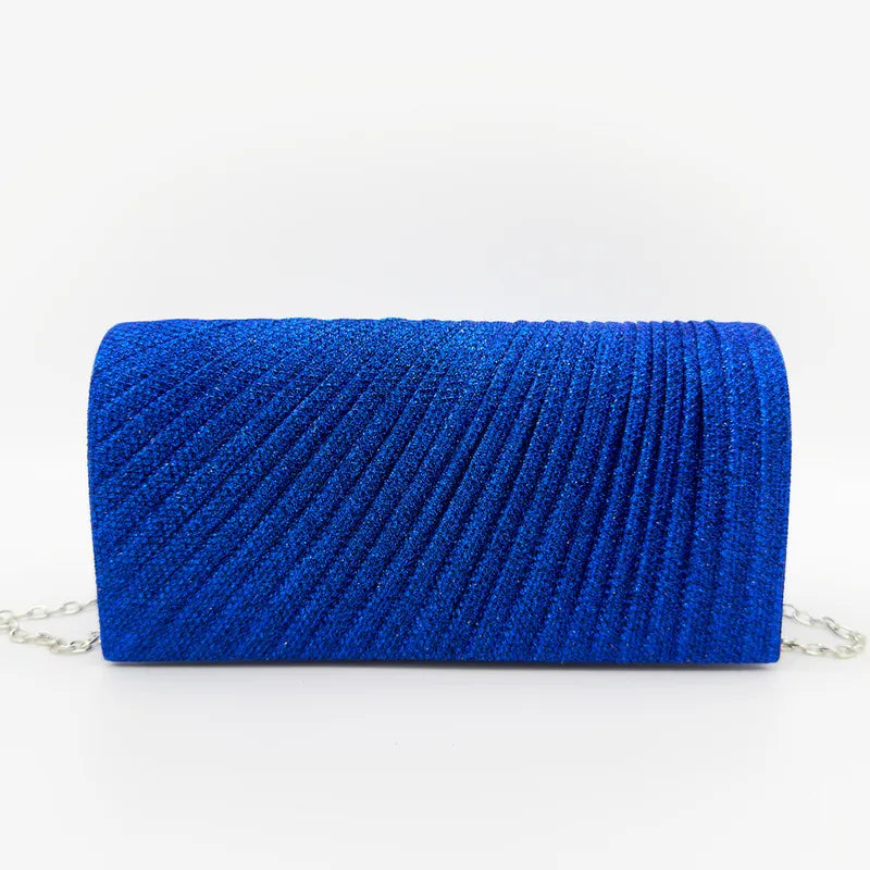 Blue Silver Champagne PVC Solid Color Square Evening Bags