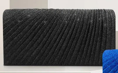 Black PVC Solid Color Square Evening Bags