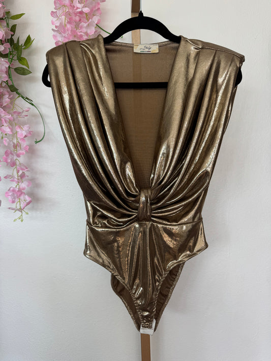 Italian Metalic Gold Bodysuit