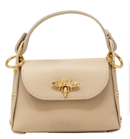 GENUINE ITALIAN LEATHER BUTTERFLY MINI BAG IVORY