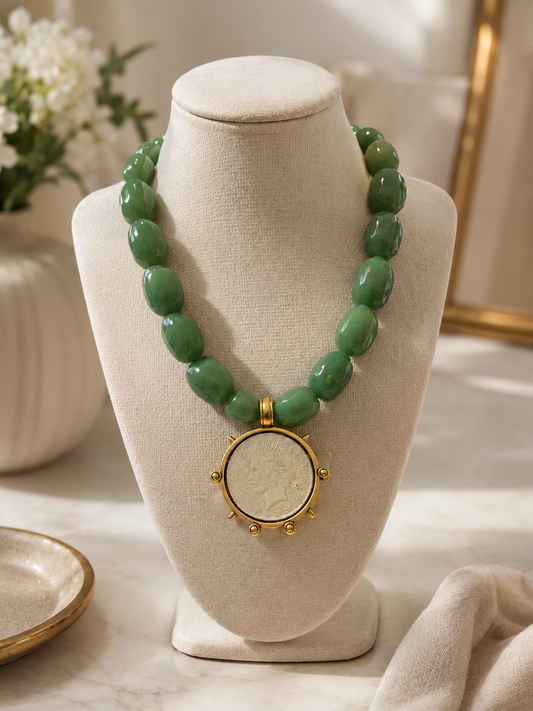 Muse Statement Necklace Emerald Green