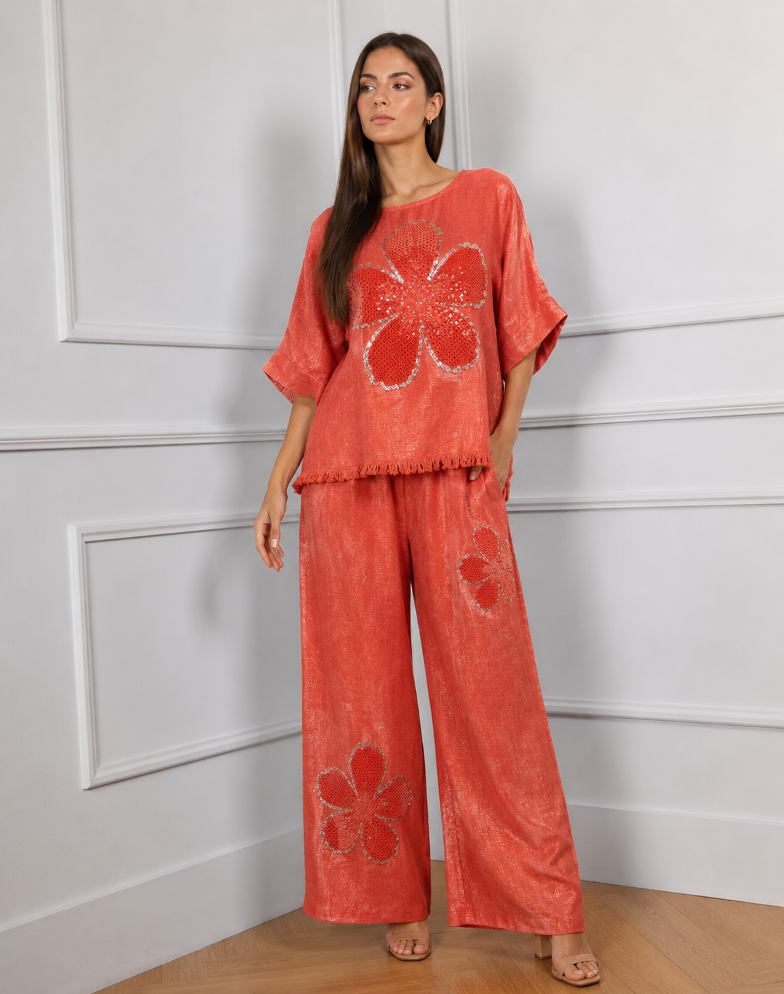 Coral Blossom Italian line set