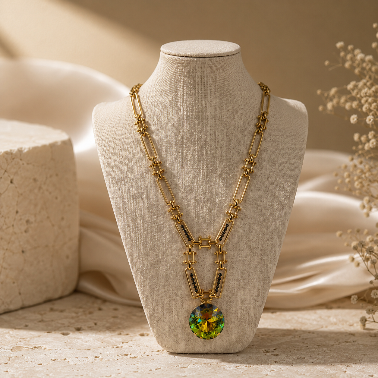 TOVA Volcano Swarovski Crystal Statement Necklace
