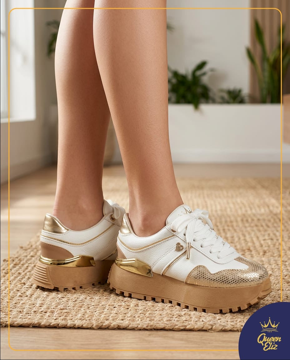Sneakers Gold Luxe Platform