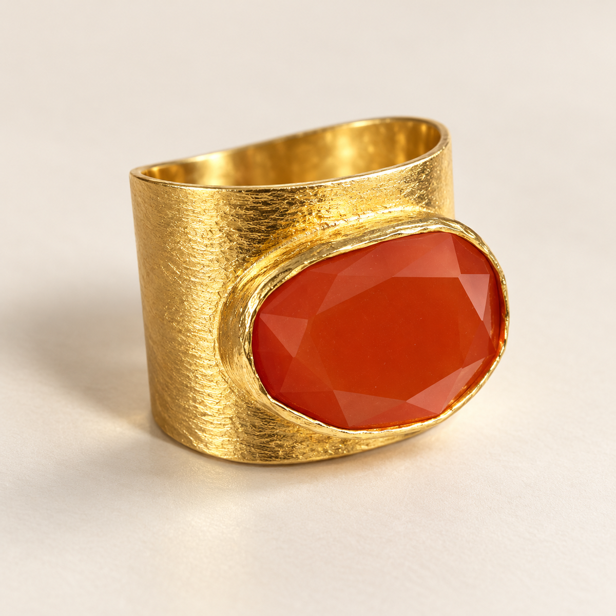 Amber Glow Adjustable Ring