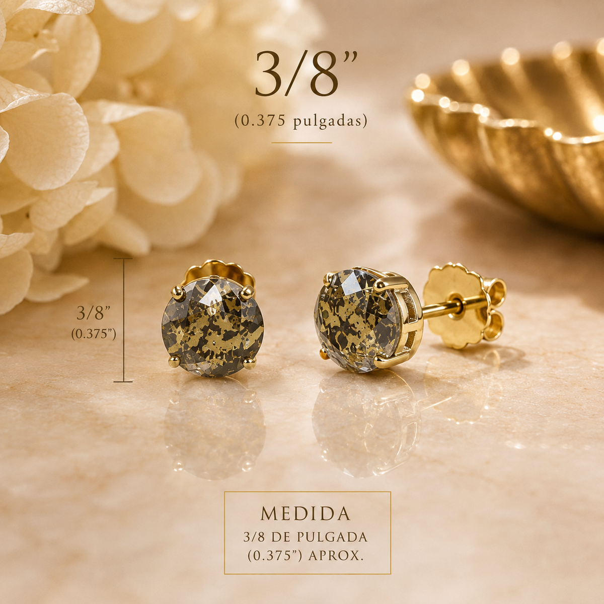 TOVA Trentdley Studs in  Gold Patina