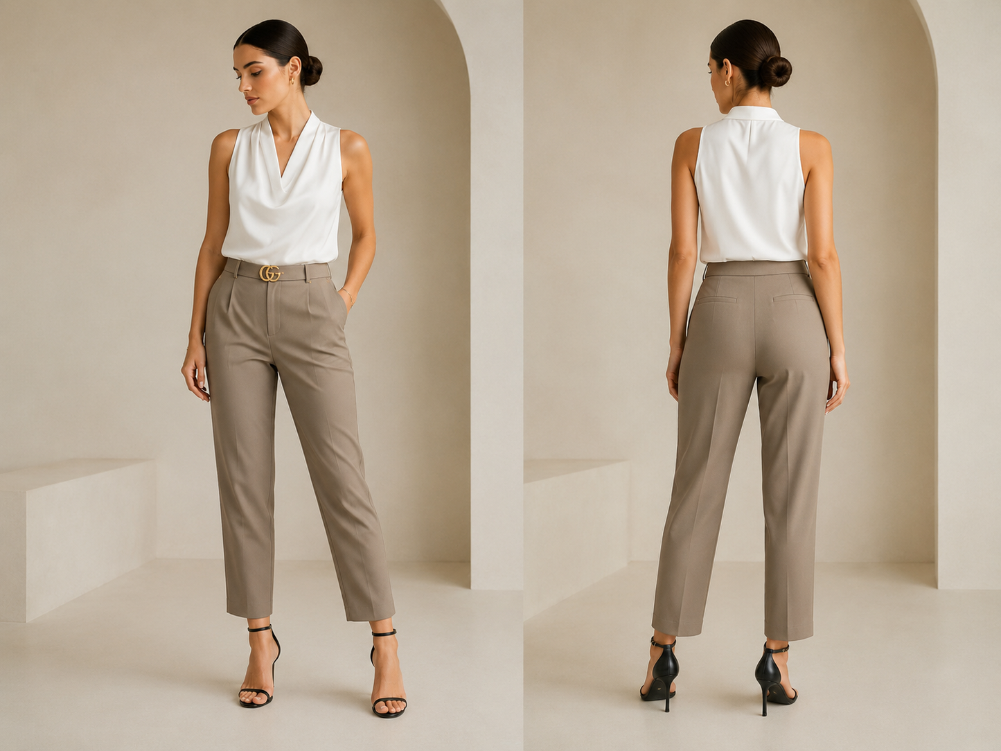 Monaco Tailored Pants - Beige