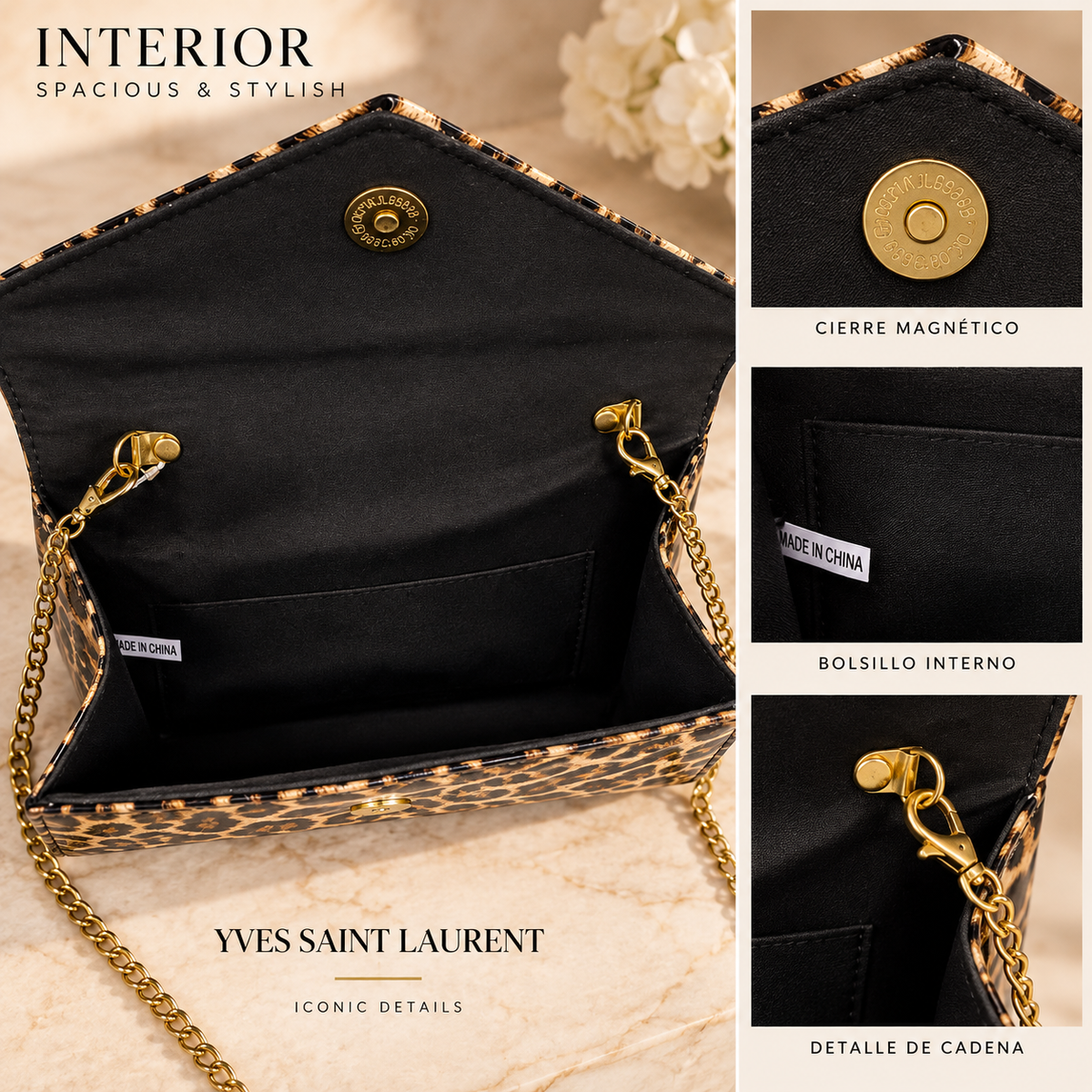 Leopard Luxe Clutch Designer Inspired