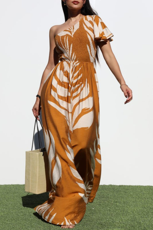 Smoked Top Woven Maxi Dress