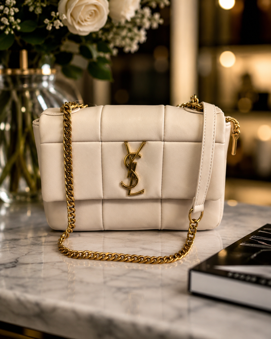 Compact Luxury designer inspired Bag in ivory