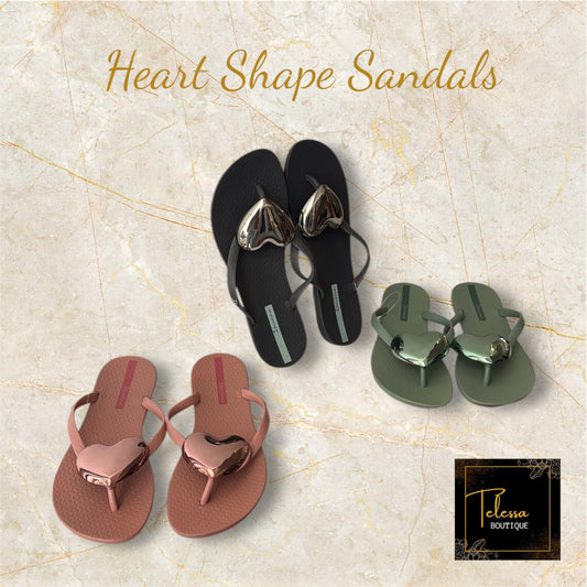Heart Shape Sandals in Ligth PinK / Gold Rose