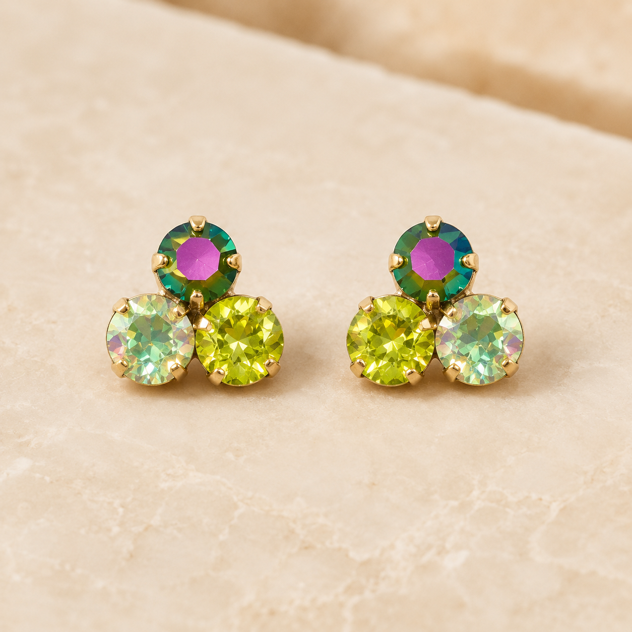 TOVA Ines Earrings in Multi Green