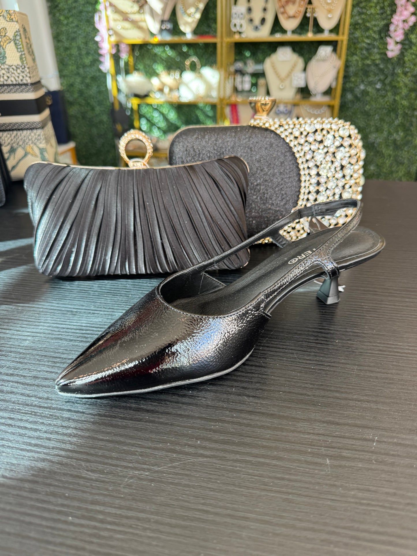 Bottero Leather Black Charol Shoe