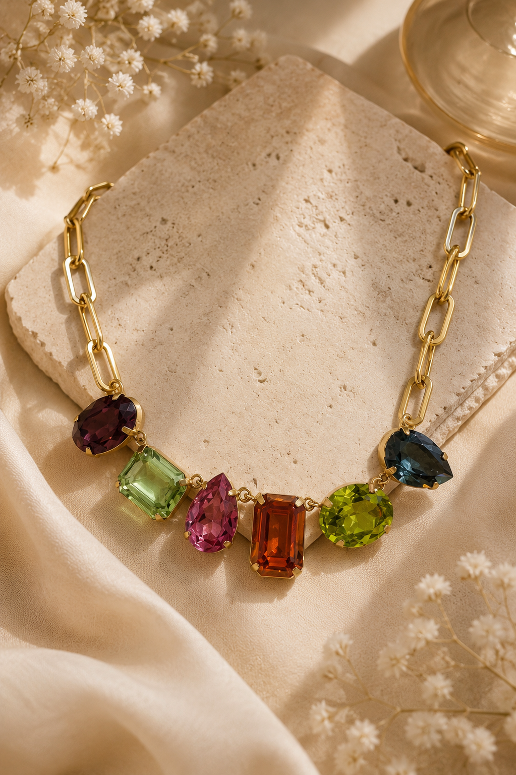 TOVA Sienna Necklace Multicolor Swarovski Crystals