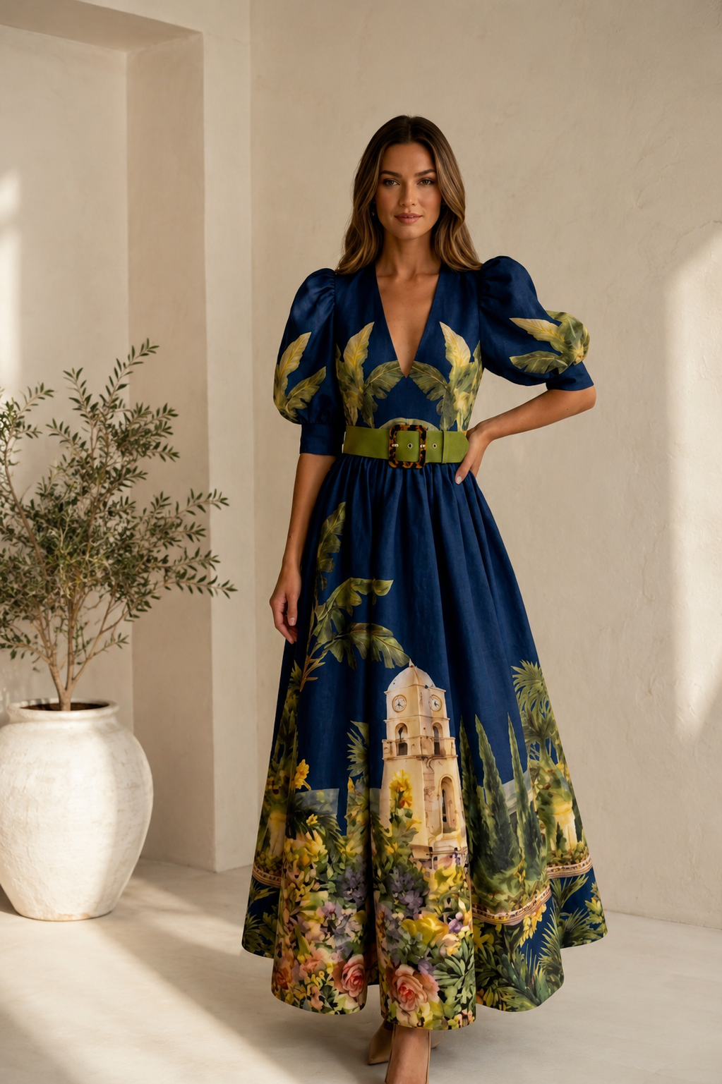 Mediterranean Garden Maxi Dress