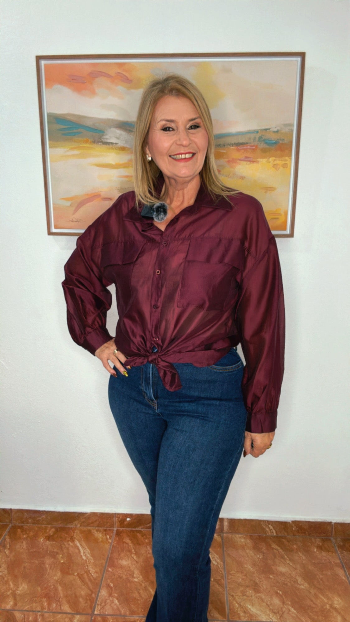 Italian Button Down Shirt Wine