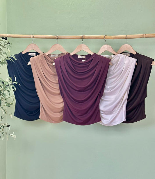 Cowl Neck Italian Top Berry