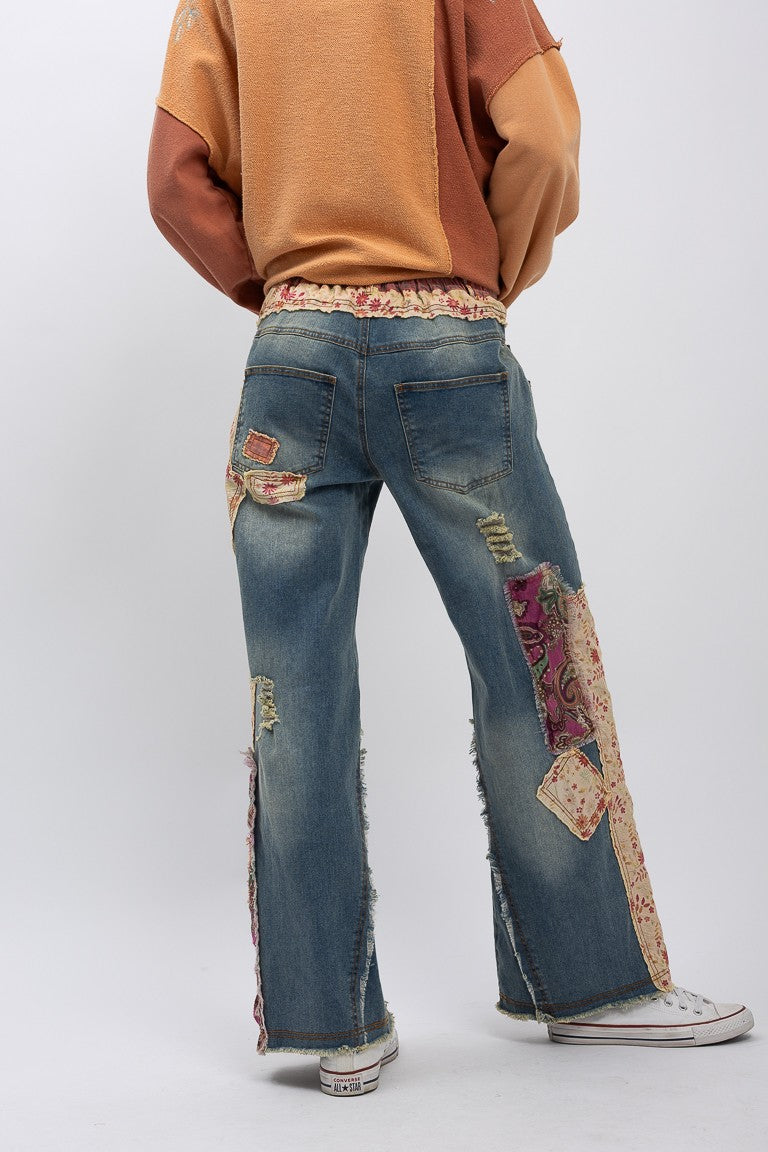 Denim Pants Feature Stylish Pink Patches