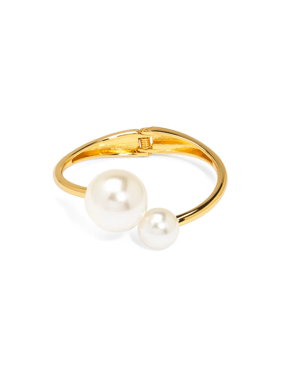 Double Pearl Cuff Bracelet