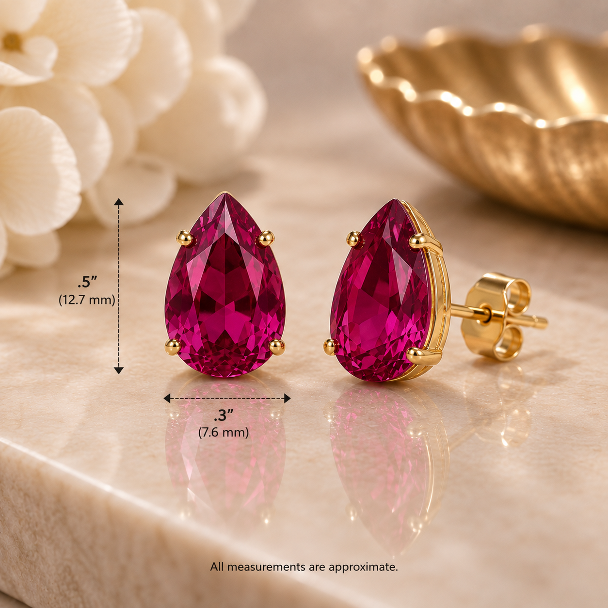 TOVA Lumi Stud Earrings in Fushia