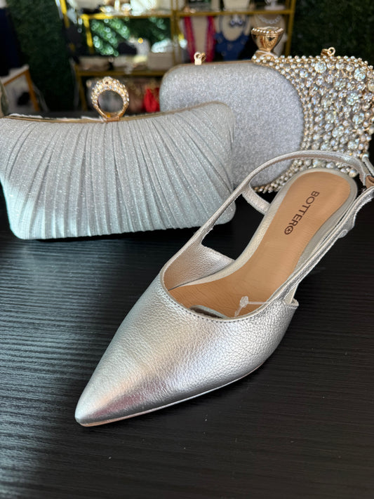 Bottero Silver Leather Shoes