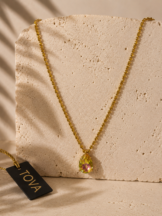 Yellow Signature Teardrop Necklace