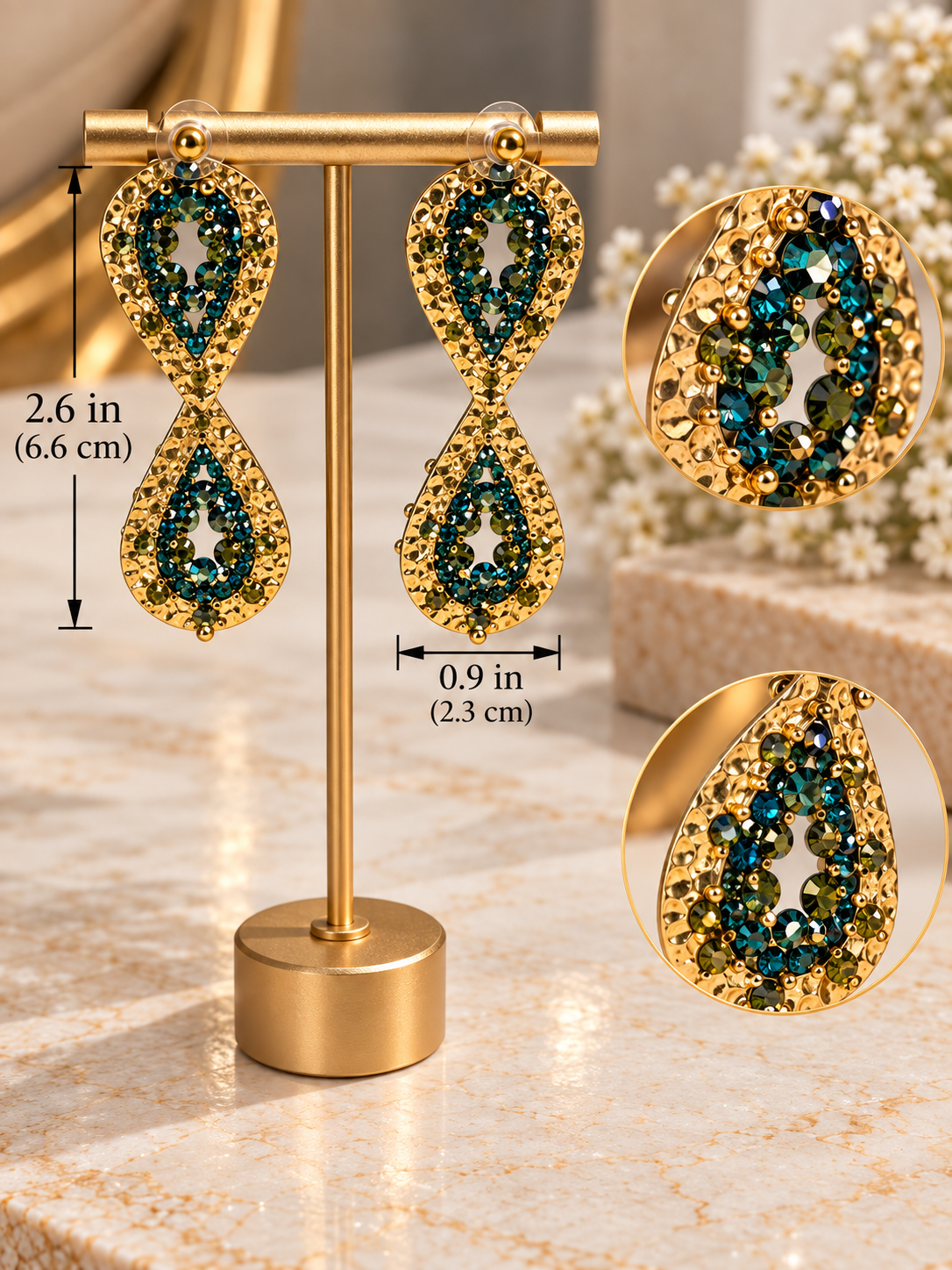 Emerald Crystal Statement Jewelry Set