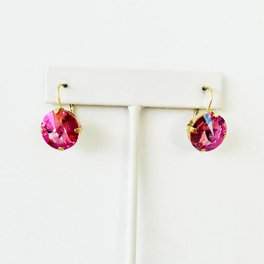 Caitlin Round Earrings in Rose Glimmer