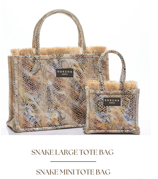 Sorena Snake Large Greece Tote Bag