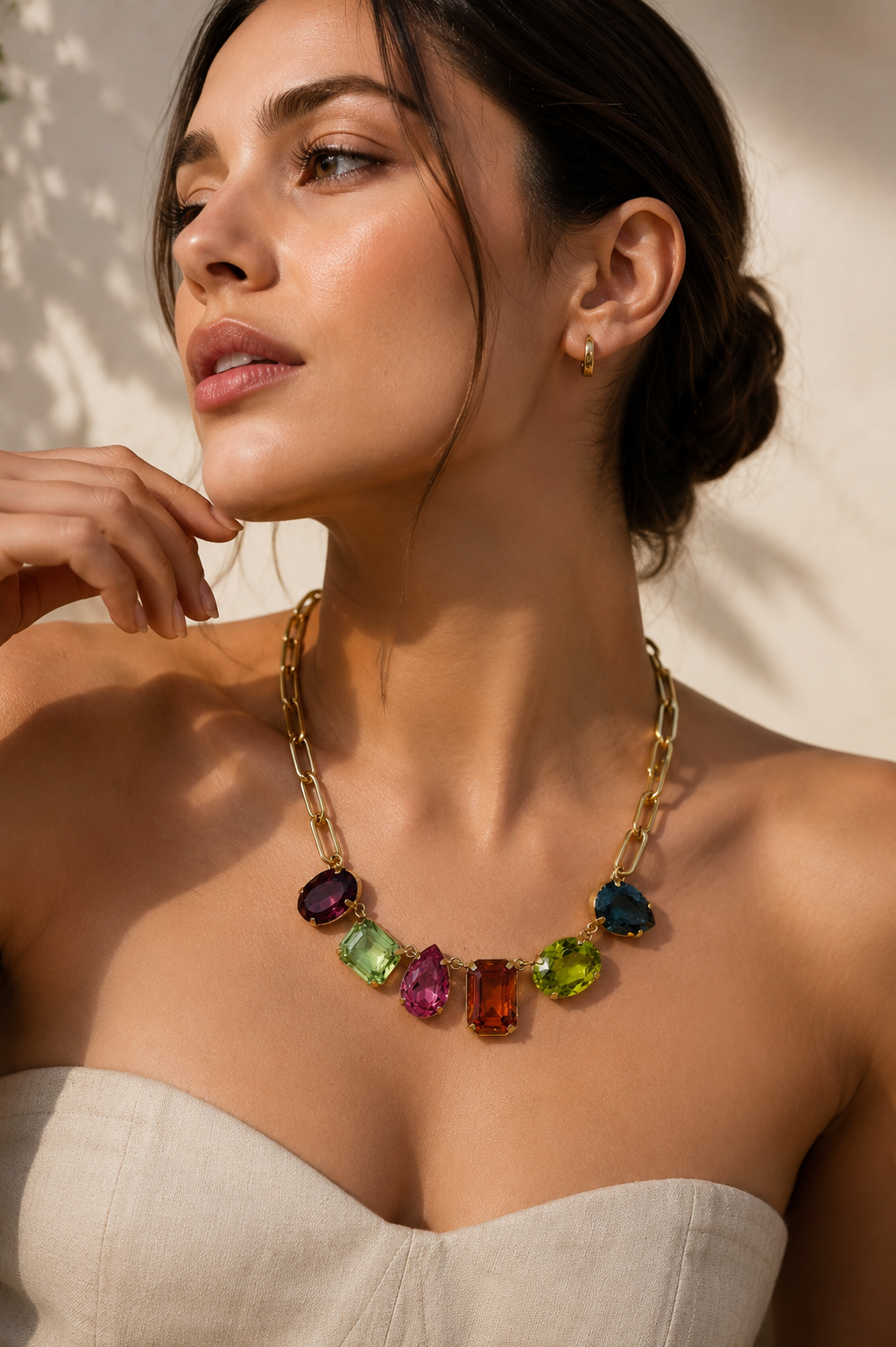 TOVA Sienna Necklace Multicolor Swarovski Crystals