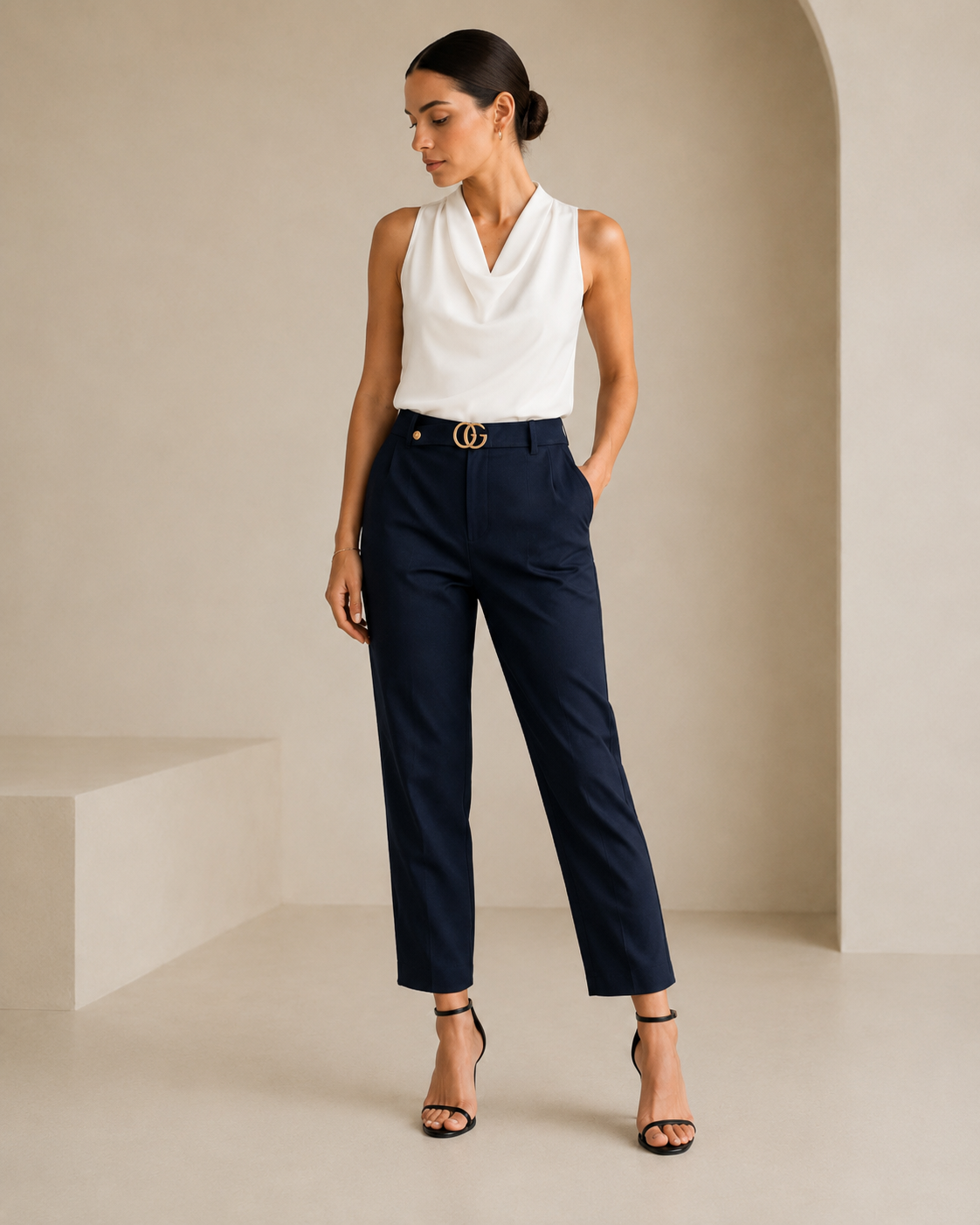 Monaco Tailored Pants - Navy