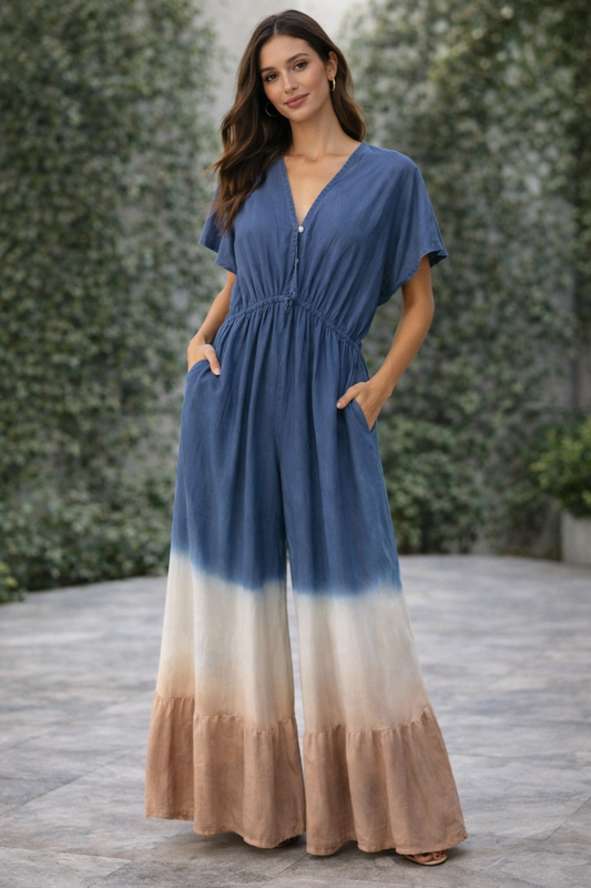 Italian Beige Breeze Ombre Jumpsuit