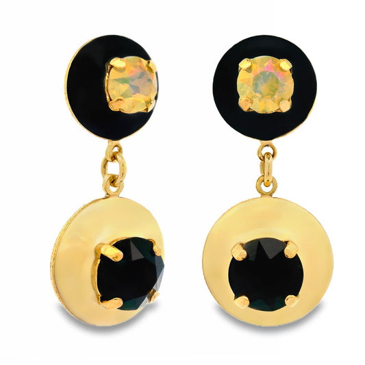 Janie II Earrings In Black Beige