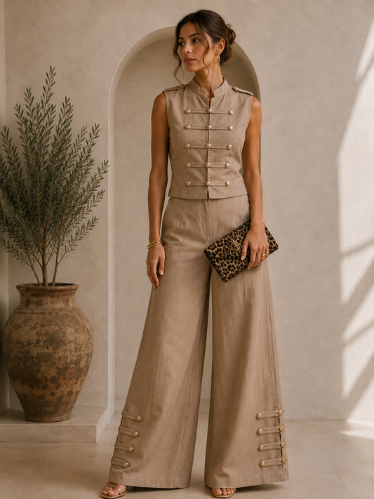 Golden Safari Military Chic Set Beige